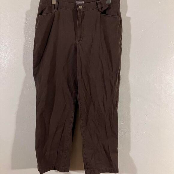 Vintage‎ Y2K Lee Brown Pants Stretch Riders Slacks - Picture 1 of 6